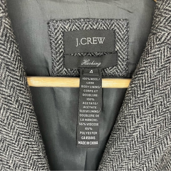 J.Crew Hack-ing Herringbone Blazer Grey Size 4 - Picture 4 of 11
